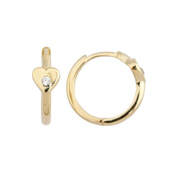 Taşlı Kalp Çocuk Küpesi - Melike