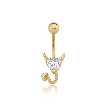 Taşlı Kalp Göbek Piercing - Koçak