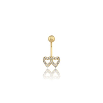 Taşlı Kalp Göbek Piercing - Özçelik