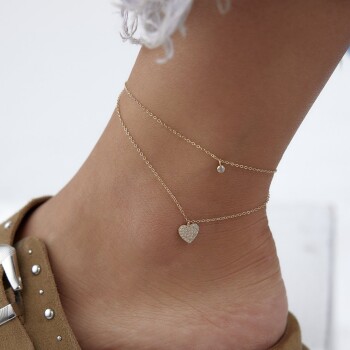 Taşlı Kalp Halhal - Rayna