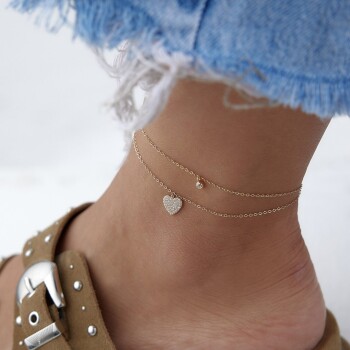 Taşlı Kalp Halhal - Rayna (1)