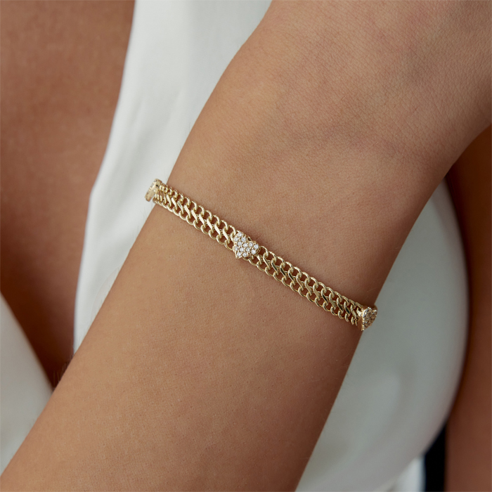 Taşlı Kalpli Viyana Bileklik - RİTİM (1)