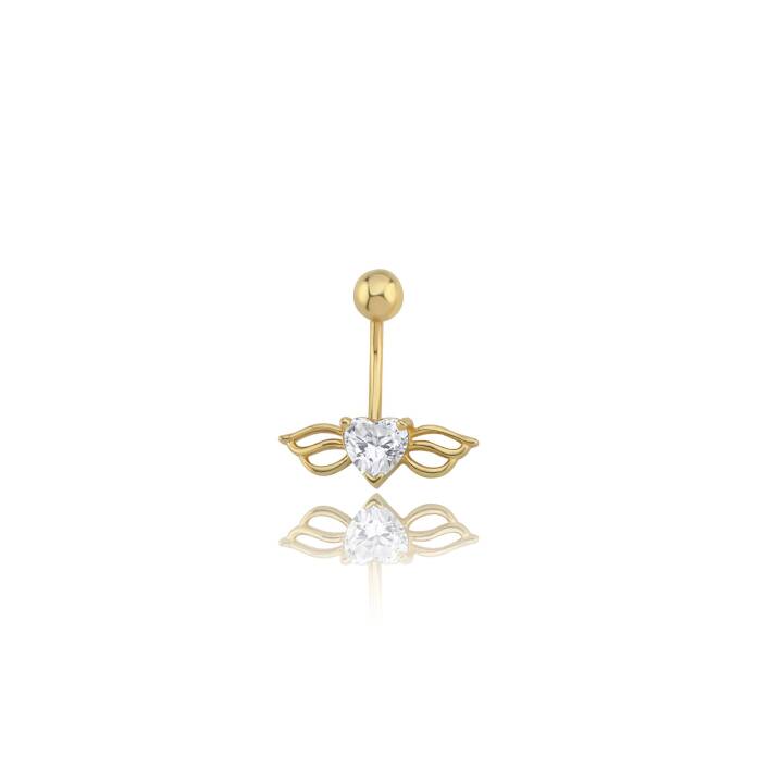 Taşlı Kanat Göbek Piercing - 1