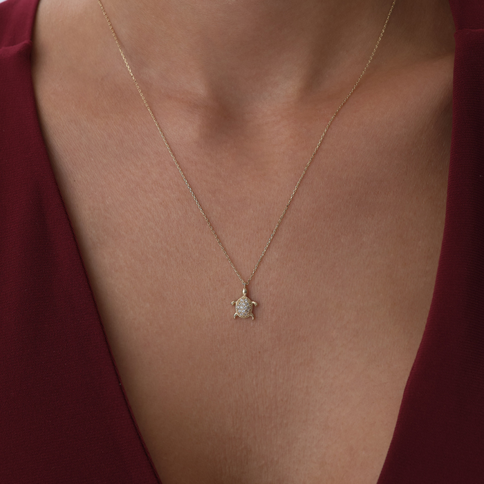 Taşlı Kaplumbağa Kolye - Rayna