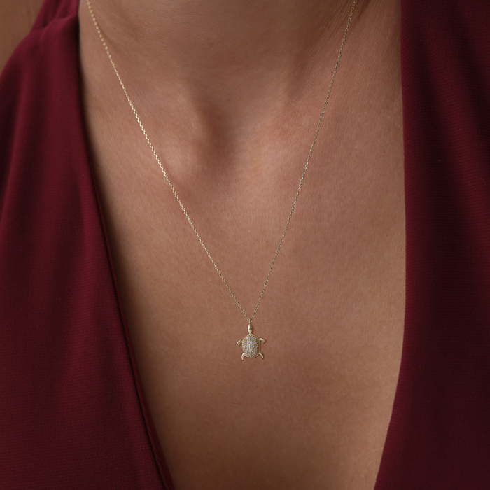 Taşlı Kaplumbağa Kolye - 3