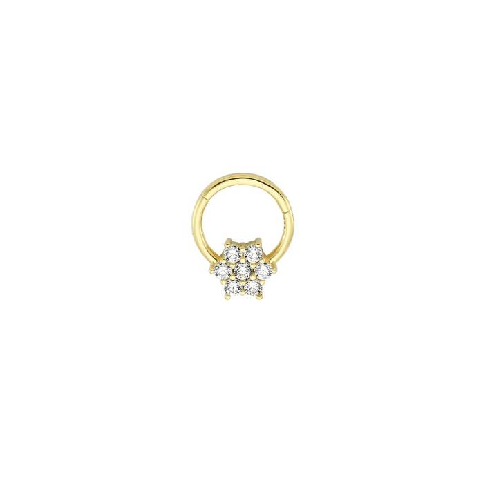 Taşlı Kar Tanesi Motifli Helix Piercing - 1