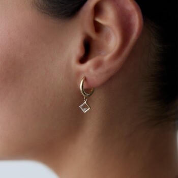 Taşlı Kare Küpe - Rayna (1)