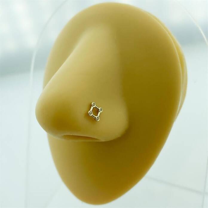 Taşlı Kare Motifli Altın Hızma - 2