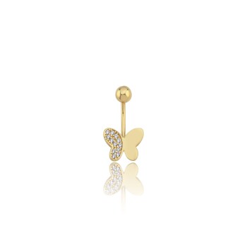 Taşlı Kelebek Göbek Piercing - Özçelik