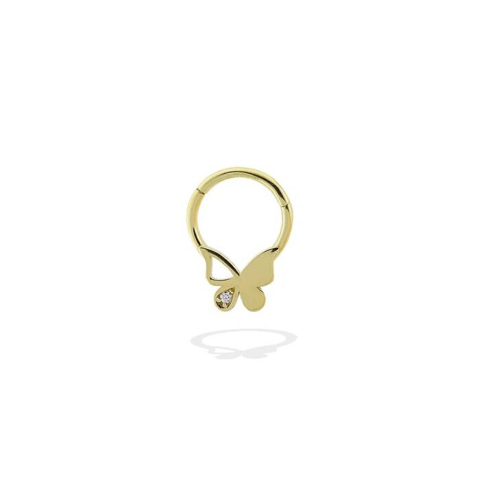 Taşlı Kelebek Motifli Helix Piercing - 1