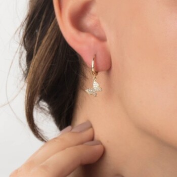 Taşlı Kelebekli Küpe - CNR