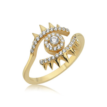 Taşlı Kirpik Göz Yüzük - 3