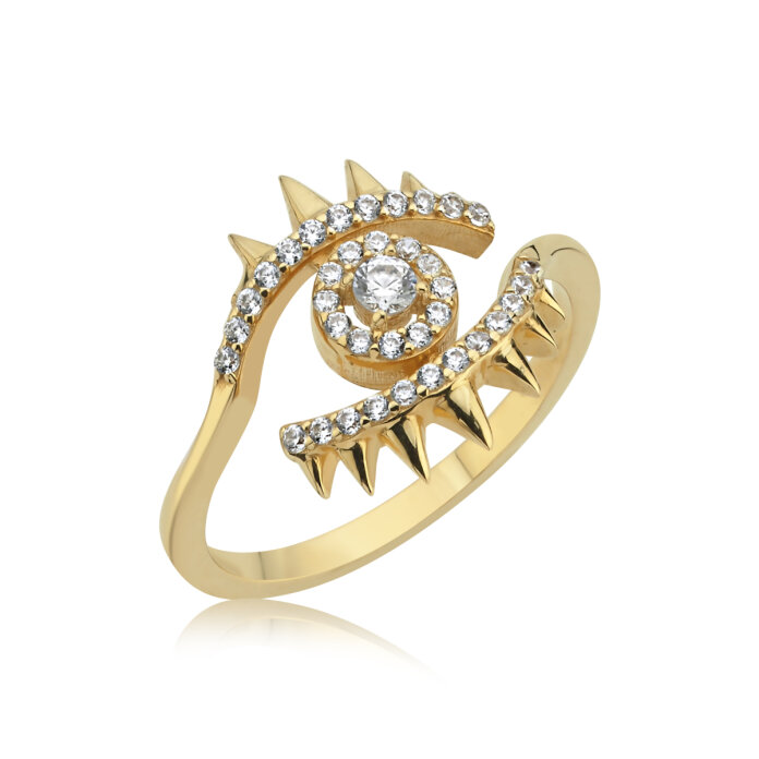 Taşlı Kirpik Göz Yüzük - 3