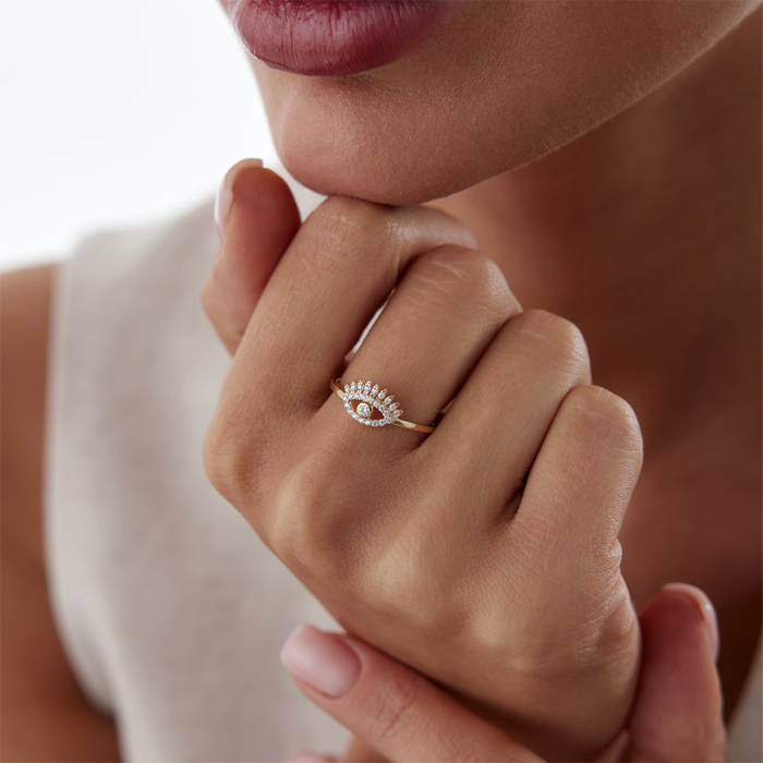 Taşlı Kirpik Yüzük - Nüans