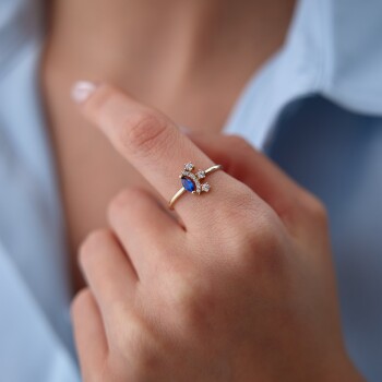 Taşlı Kirpik Yüzük - Nüans