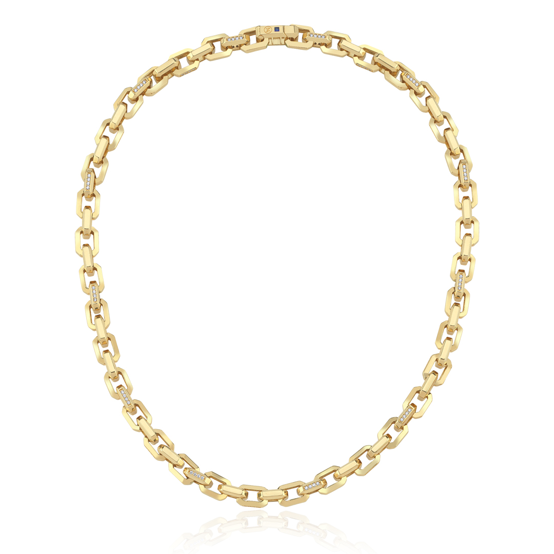 Taşlı Köşeli Ataç Zincir - 1