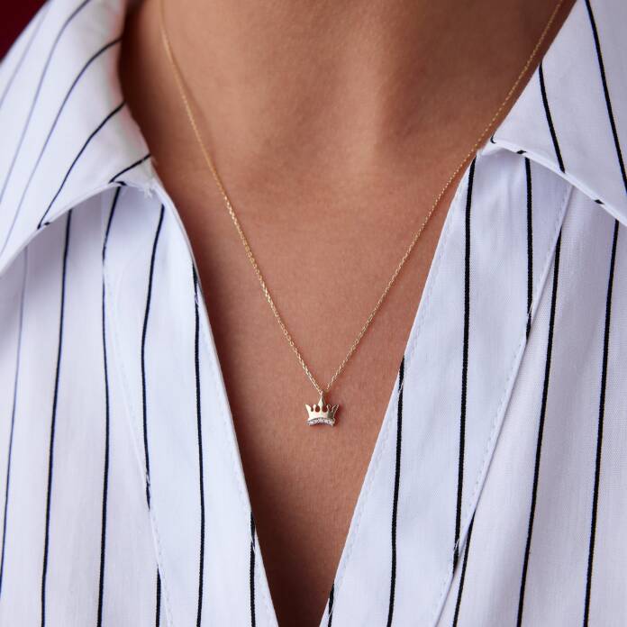 Taşlı Kral Tacı Kolye - 2