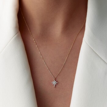 Taşlı Kutup Yıldızı Kolye - Rayna
