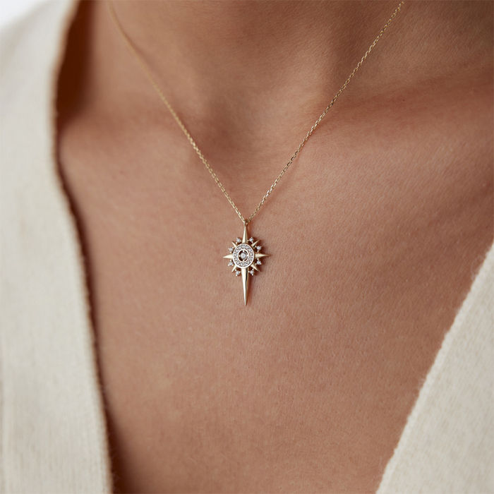 Taşlı Kuzey Yıldızı Kolye - Rayna