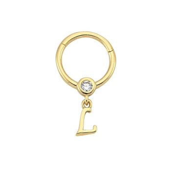 Taşlı L Harfi Sallantılı Helix Piercing - Dianora