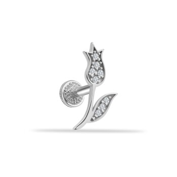 Taşlı Lale Minimal Tragus Piercing - 2