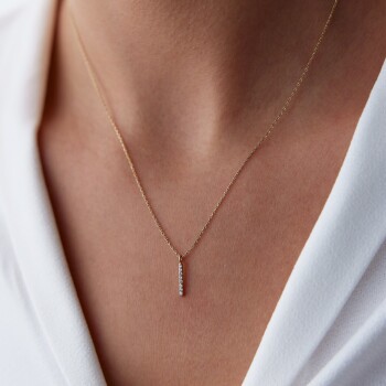 Taşlı Line Kolye - Alen