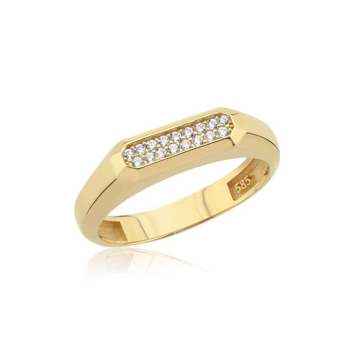 Taşlı Line Şovalye Yüzük - 3