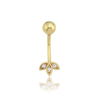 Taşlı Lotus Göbek Piercing - Alen