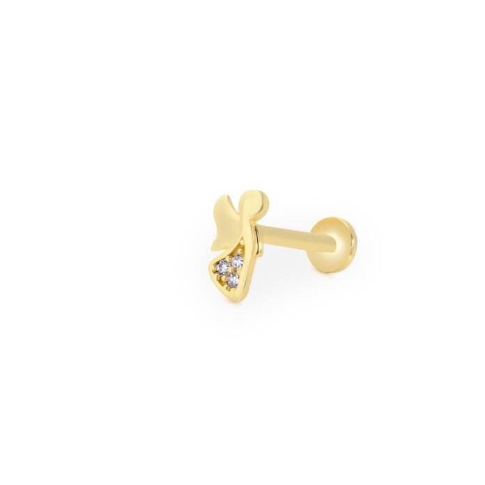 Taşlı Melek Figür Tragus Piercing - 1