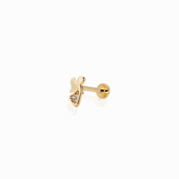 Taşlı Melek Figür Tragus Piercing - 3