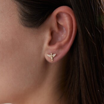 Taşlı Melek Küpe - Rayna