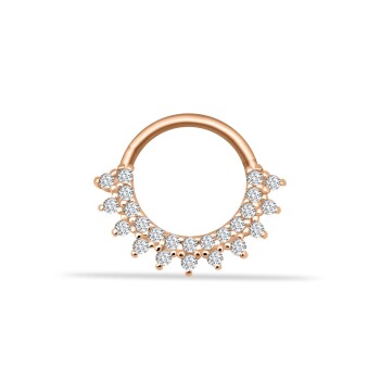 Taşlı Minimal Halka Piercing - Dianora