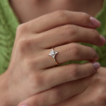 Taşlı Minimal Yüzük - Nüans