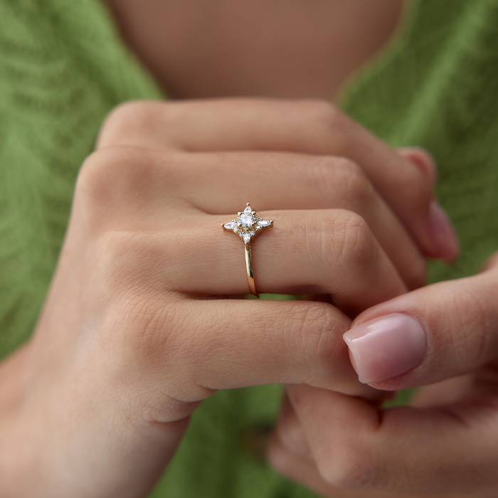 Taşlı Minimal Yüzük - Nüans (1)