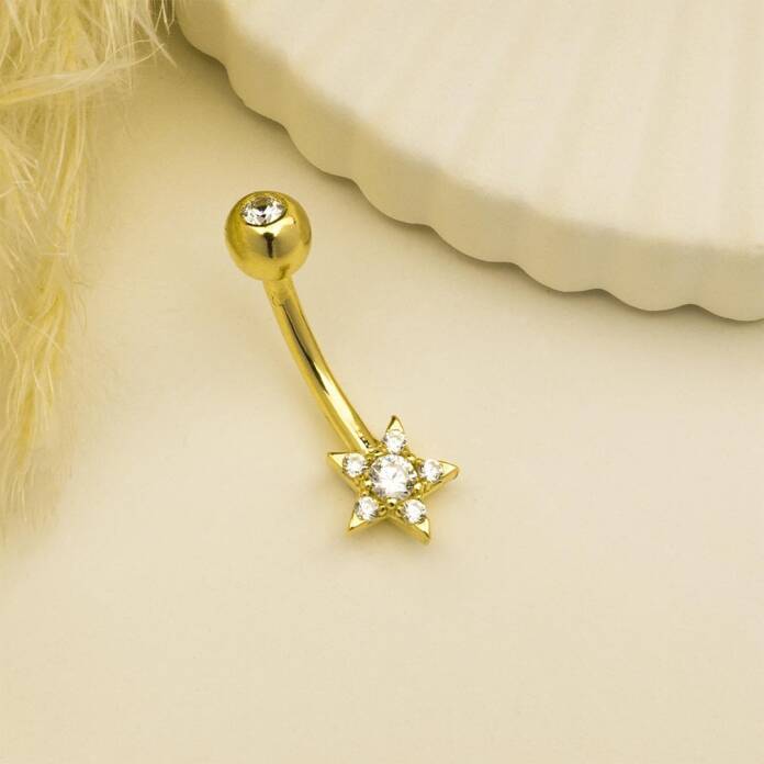 Taşlı Motifli Göbek Piercing - 2