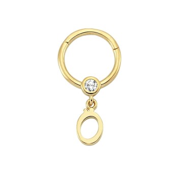 Taşlı Ö Harfi Sallantılı Helix Piercing - Dianora