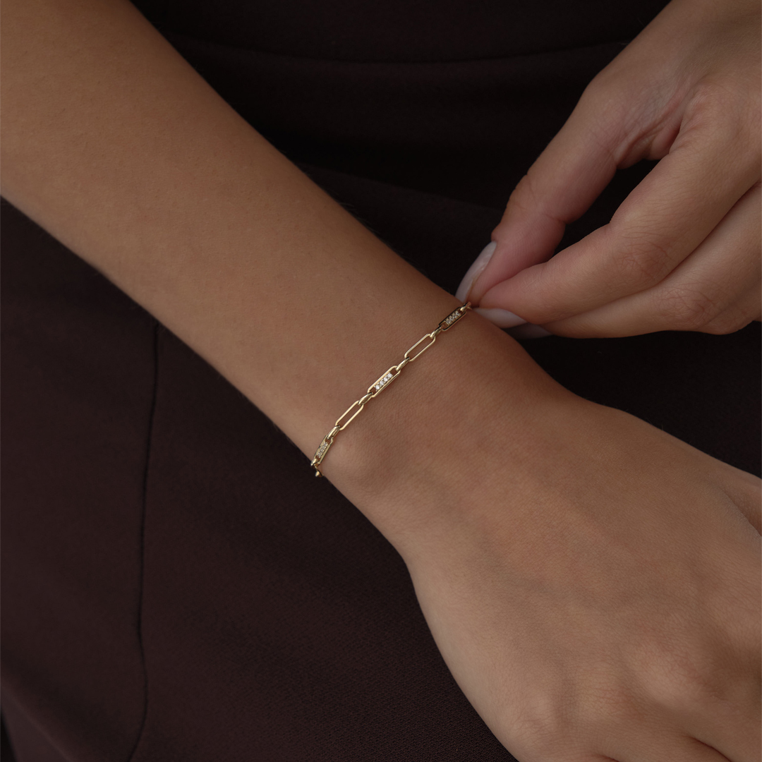 Taşlı Örüntü Ataç Bileklik - 1