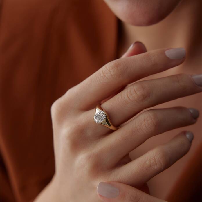 Taşlı Oval Şovalye Yüzük - 1