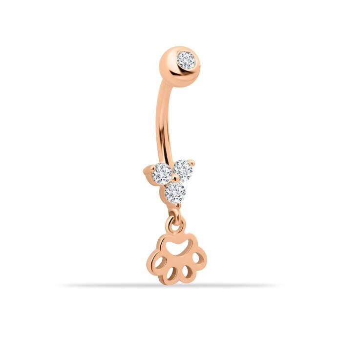 Taşlı Pati Sallantılı Göbek Piercing - 1