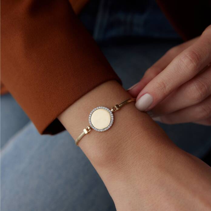 Taşlı Plaka Bileklik - 1