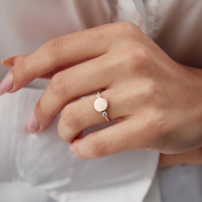 Taşlı Plaka Yüzük - 2