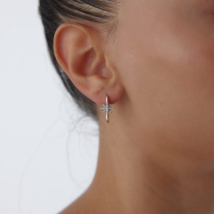 Taşlı Pusula Yıldızı Küpe - Gökhan Bera