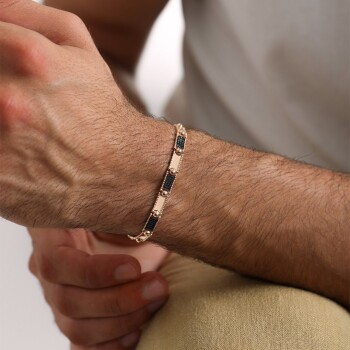 Taşlı Ray Erkek Bileklik - Alen