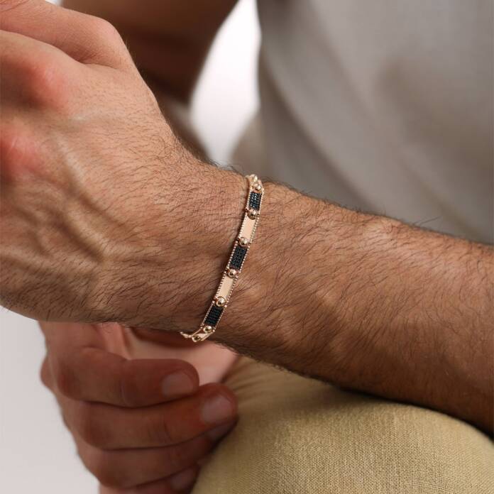 Taşlı Ray Erkek Bileklik - 1