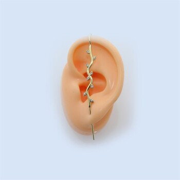 Taşlı Sarmaşık Motifli Hook Baston Küpe - Dianora (1)