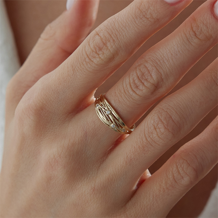 Taşlı Sarmaşık Yüzük - Simoro (1)