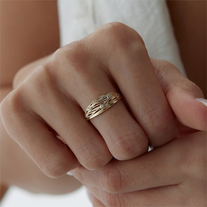 Taşlı Sarmaşık Yüzük - Simoro