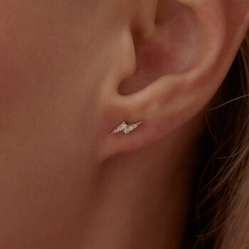 Taşlı Şimşek Küpe - Rayna