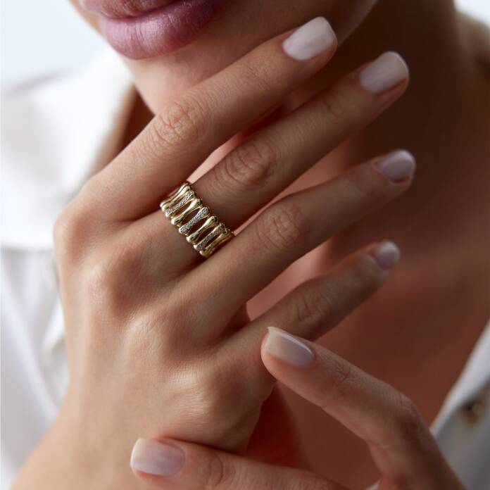 Taşlı Sıralı Kemik Yüzük - 1