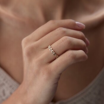 Taşlı Sıralı Yüzük - Nüans (1)